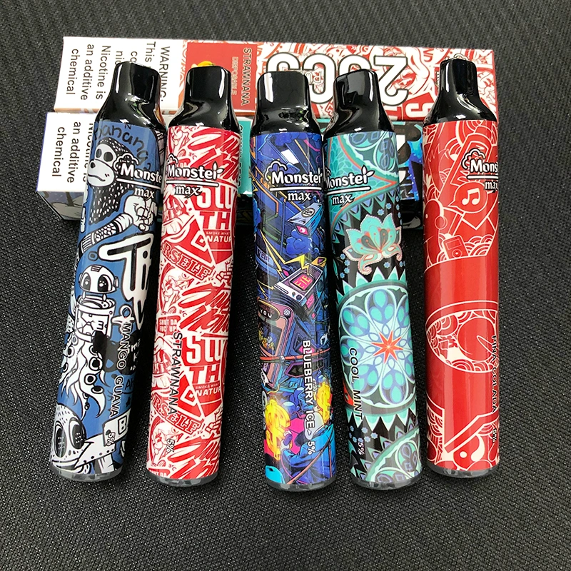 Low MOQ Monster Max Disposable Vape 2500puffs 7.5ml Vape Juice 950mAh Vape Battery Kit with 10 Flavors Factory Original